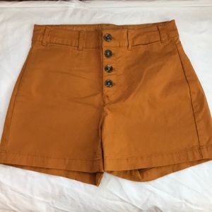 High waisted button front shorts